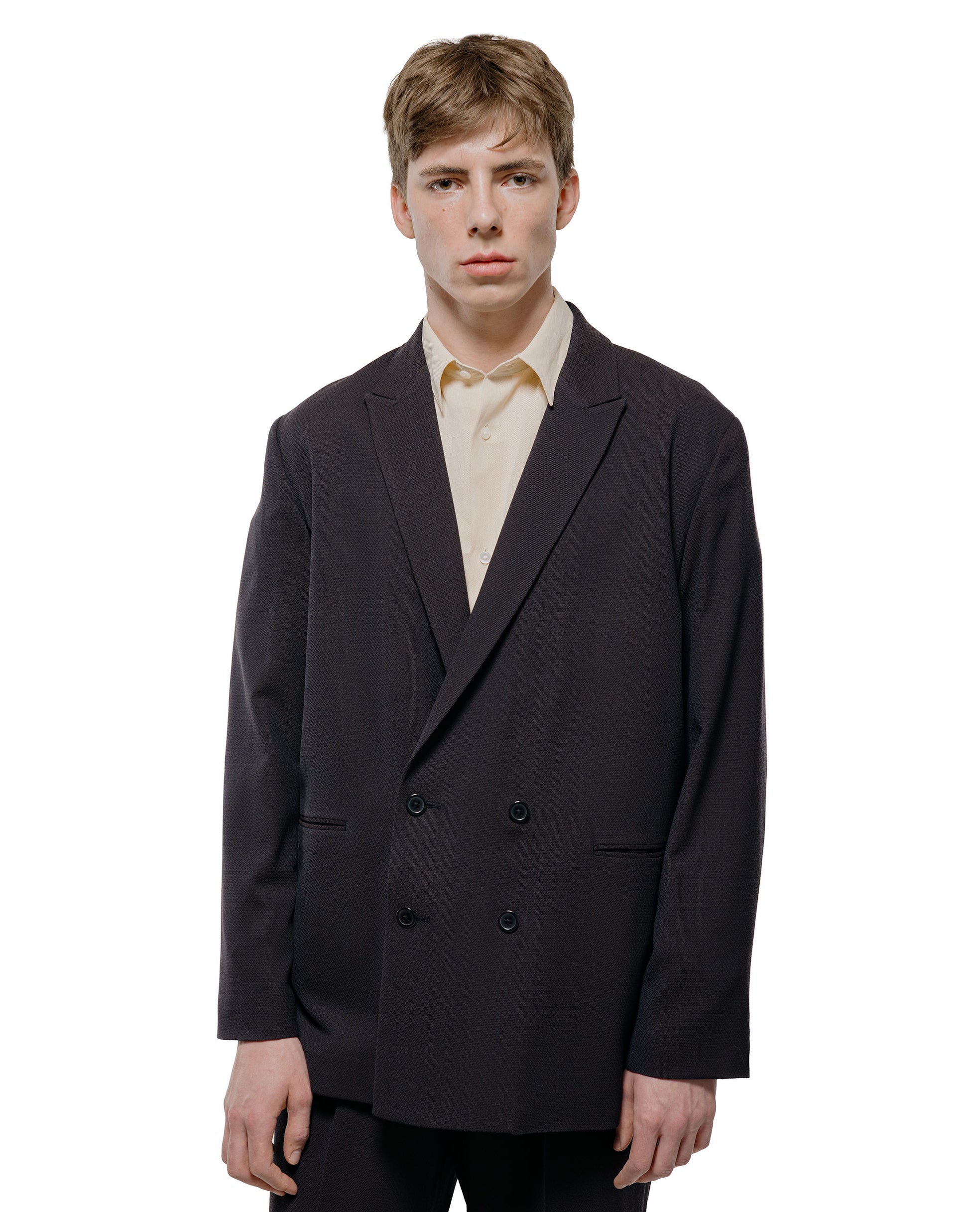 lost & found Seya. Seya. Travel Tailored Jacket/Summer Herringbone Mud Indigo