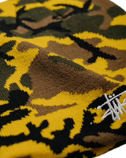 Stüssy Basic Camo Knit Skullcap Yellow