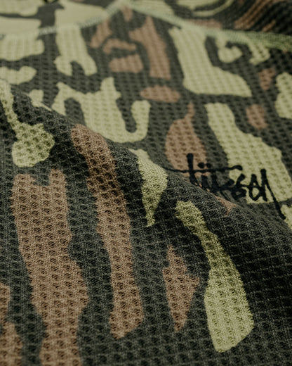 Stüssy Basic Stock Raglan Thermal Tree Bark Camo