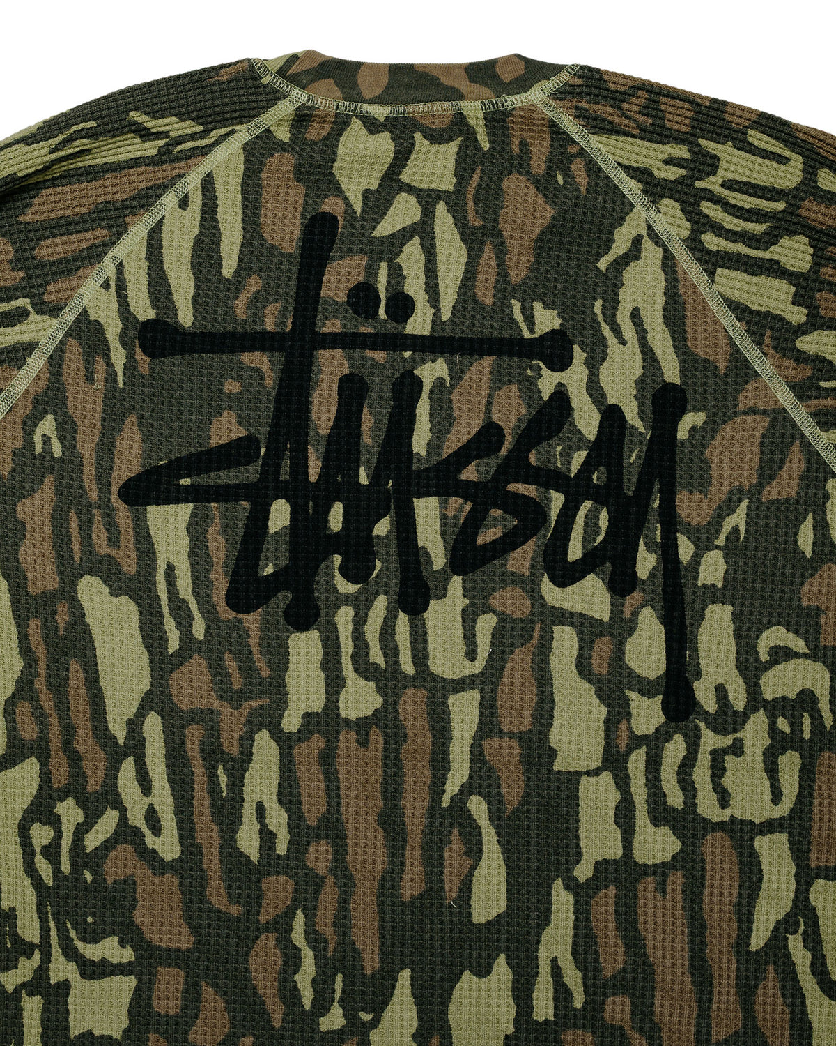Stüssy Basic Stock Raglan Thermal Tree Bark Camo