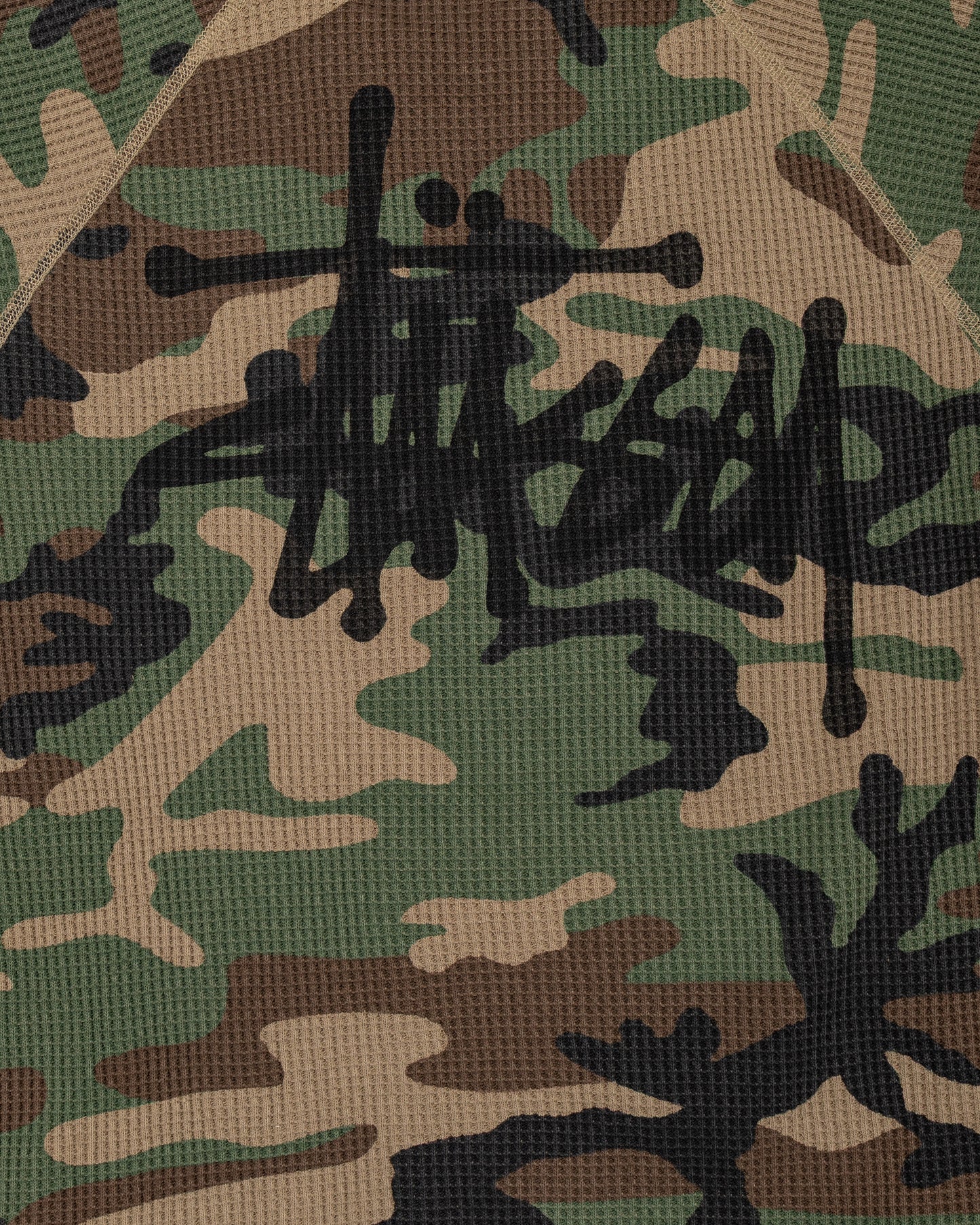 lost & found Stussy Stüssy Basic Stock Raglan Thermal Woodland Camo