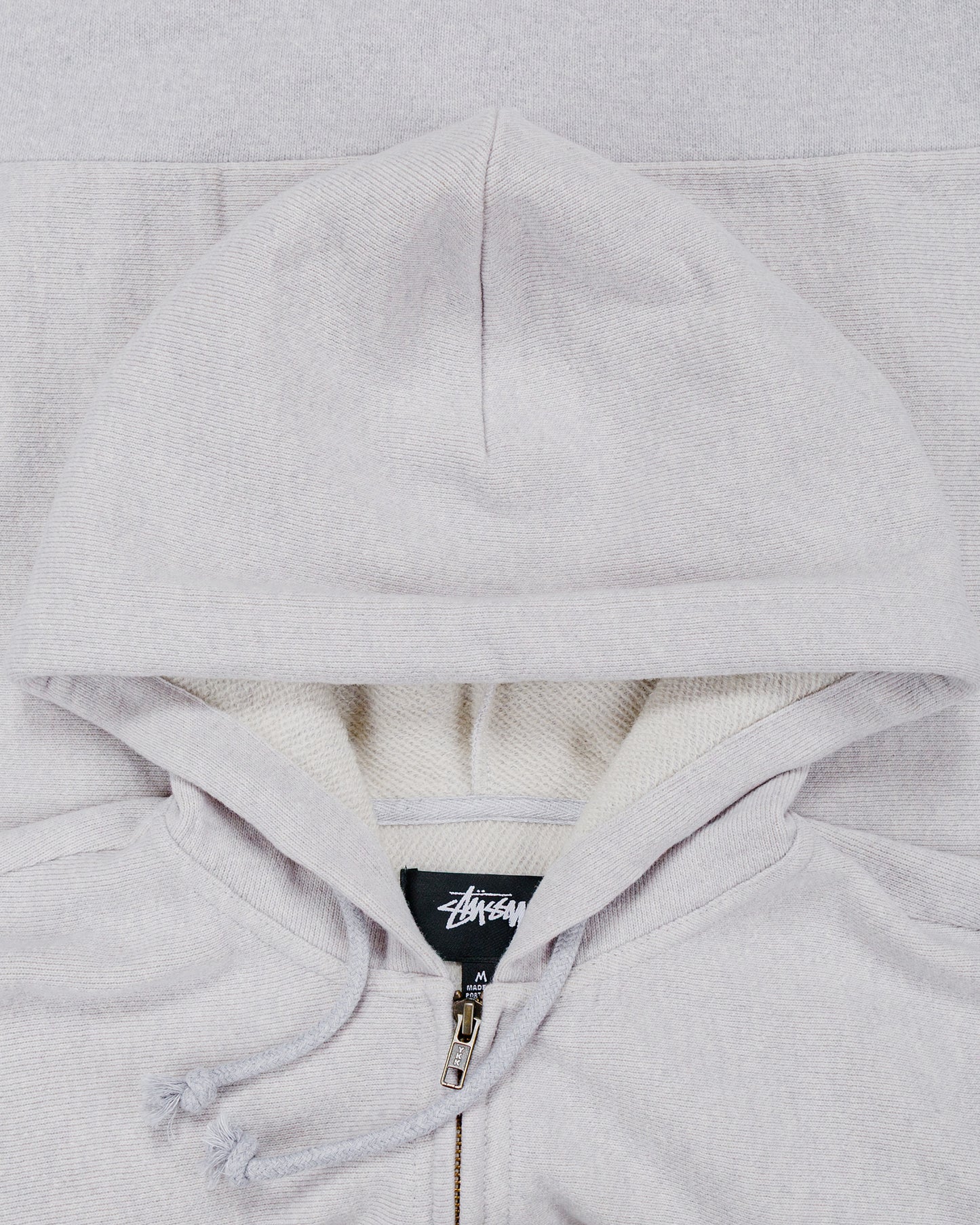 lost & found Stussy Stüssy Brass Zip Knit Hood Ash Heather