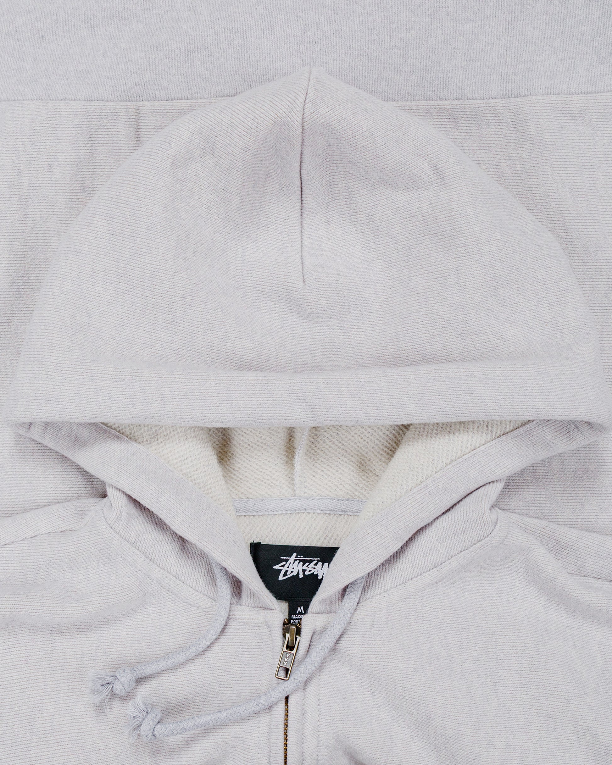 lost & found Stussy Stüssy Brass Zip Knit Hood Ash Heather