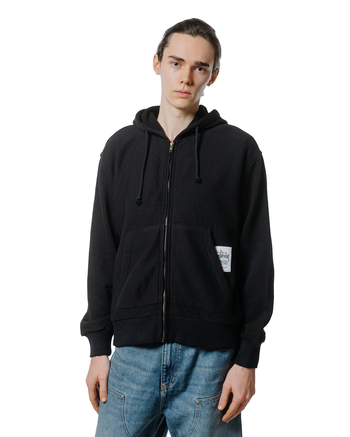 lost & found Stussy Stüssy Brass Zip Knit Hood Black