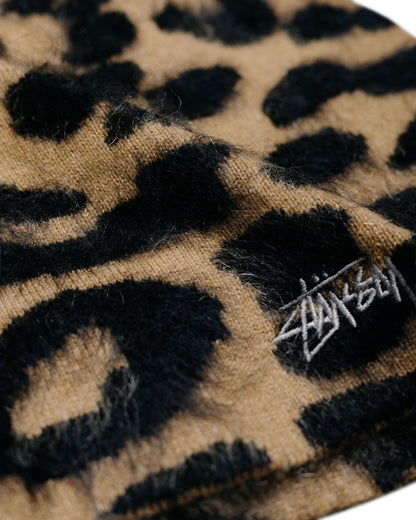 Stüssy Cashmere Leopard Skullcap Caramel
