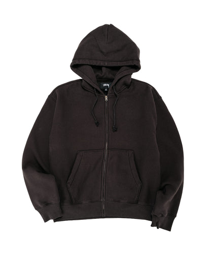 Stüssy Cursive Applique Zip Hoodie Black