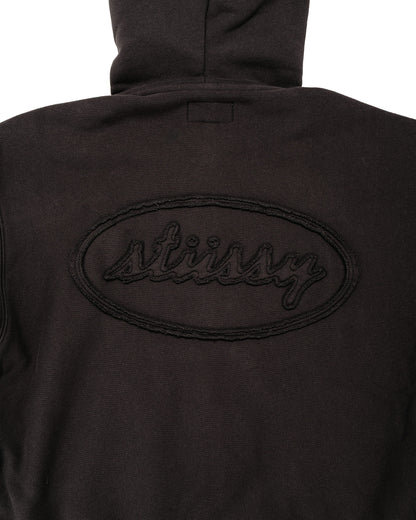 Stüssy Cursive Applique Zip Hoodie Black