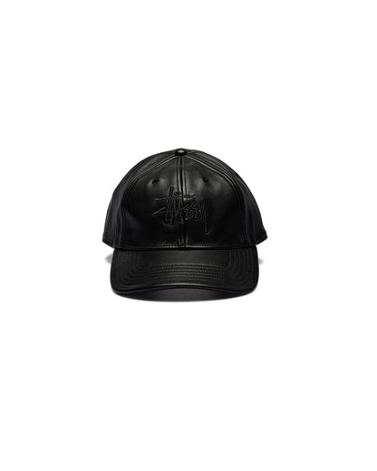 Stüssy Leather Basic Stüssy Cap Black