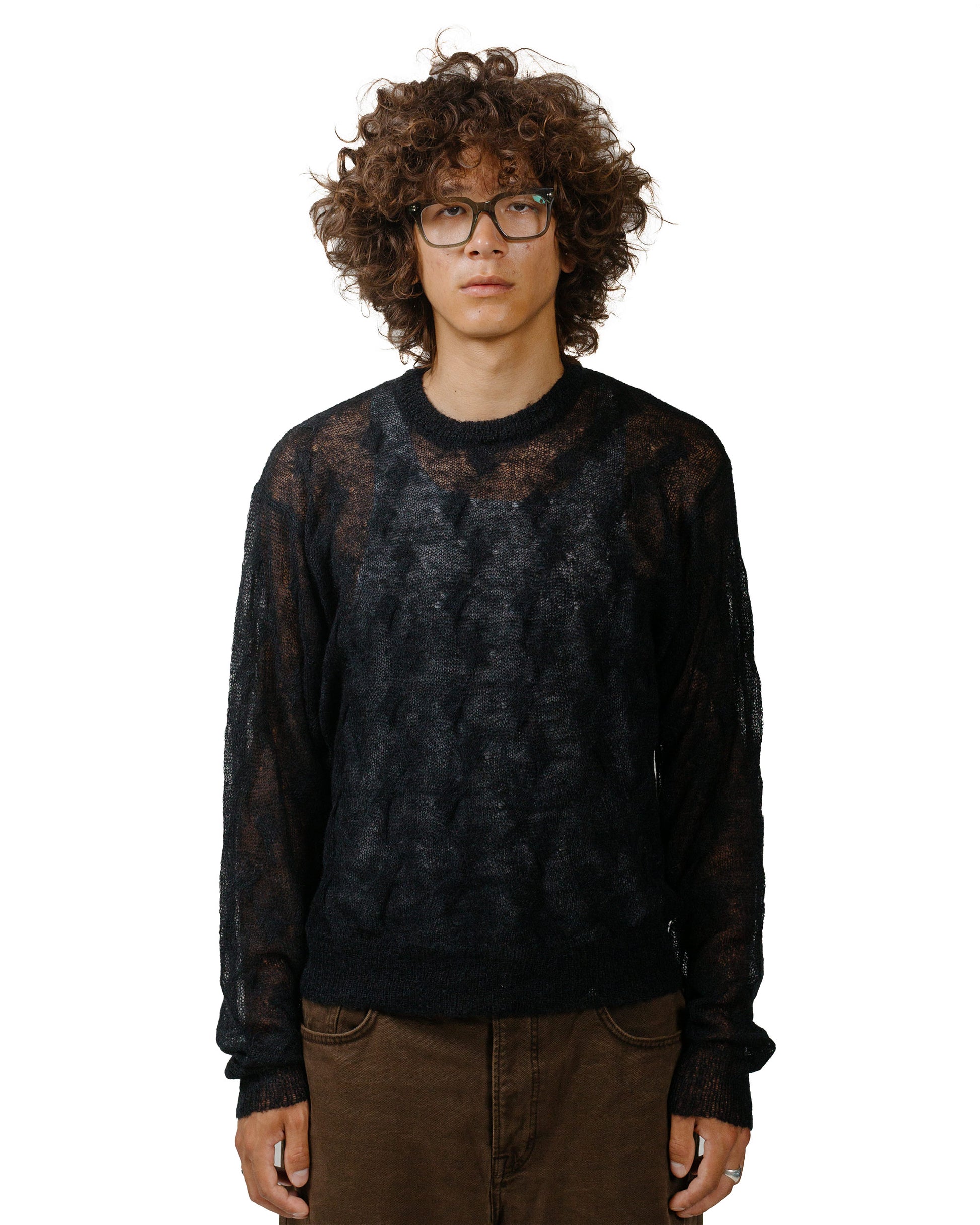 lost & found Stussy Stüssy Loose Knit Cross Cable Black