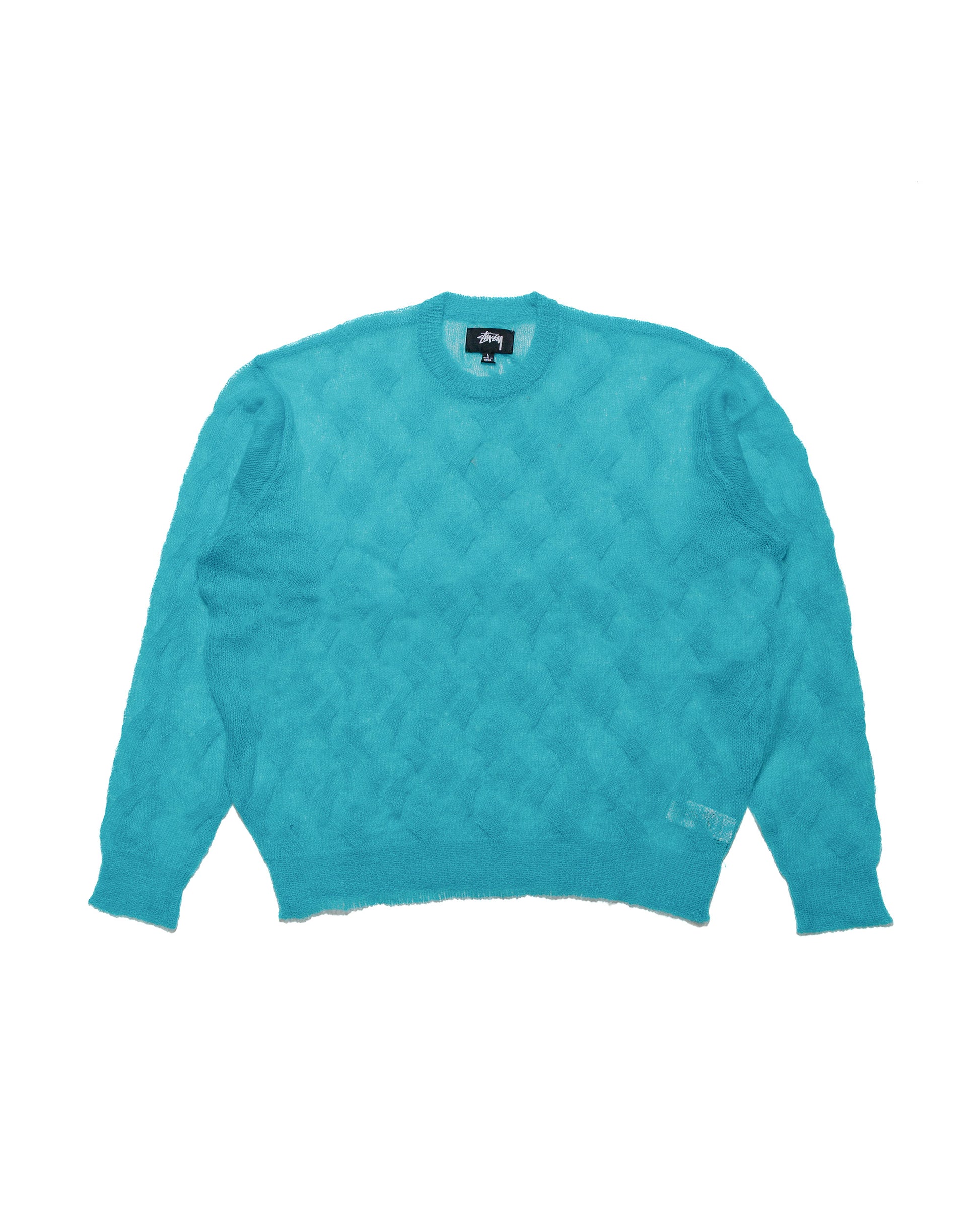 lost & found Stussy Stüssy Loose Knit Cross Cable Cyan