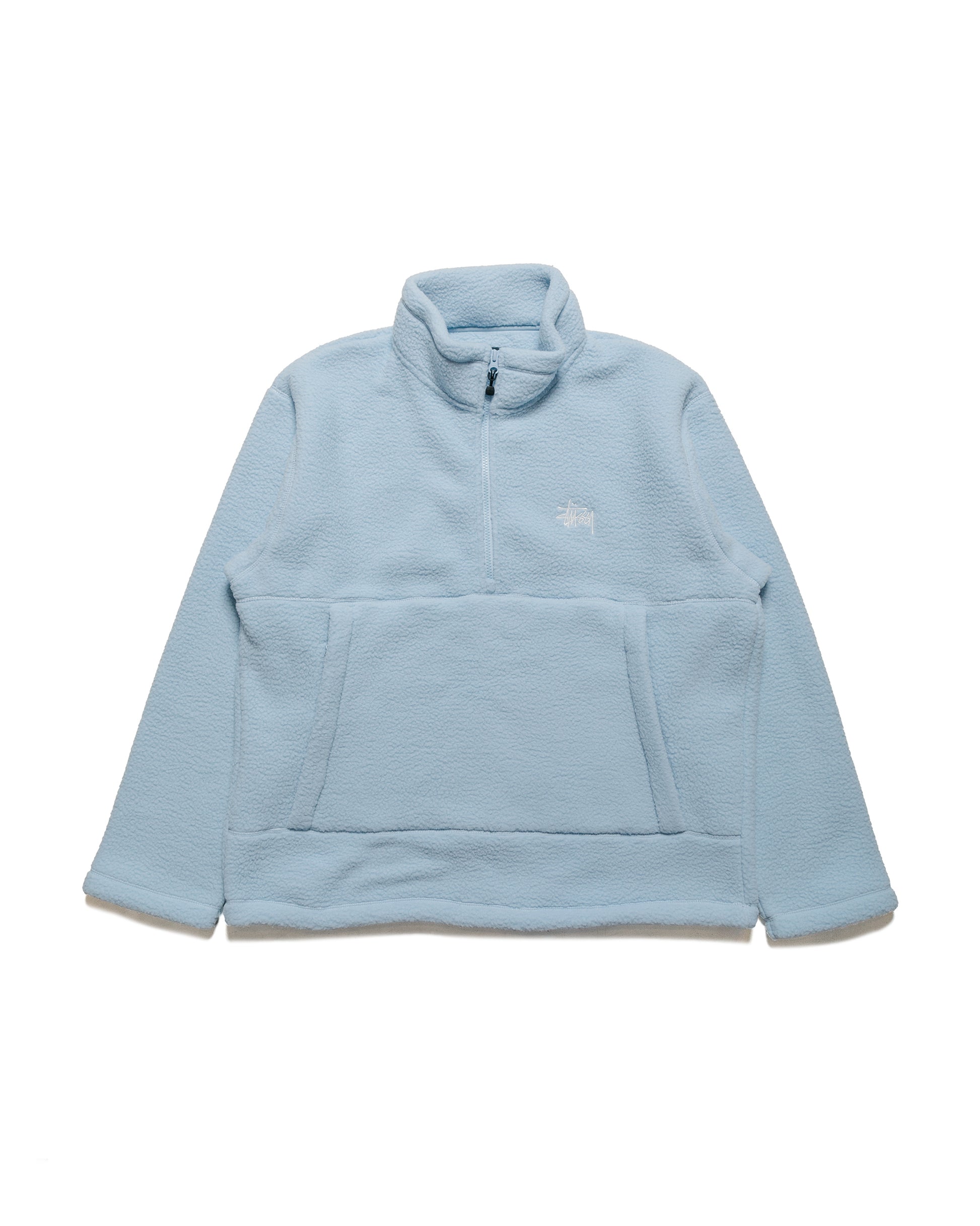 lost & found Stussy Stüssy Polar Fleece Half Zip Mock Neck Blue