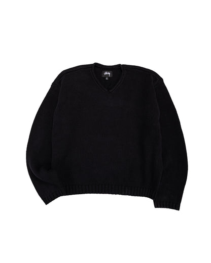 lost & found Stussy Stüssy Roll V Neck Sweater Black