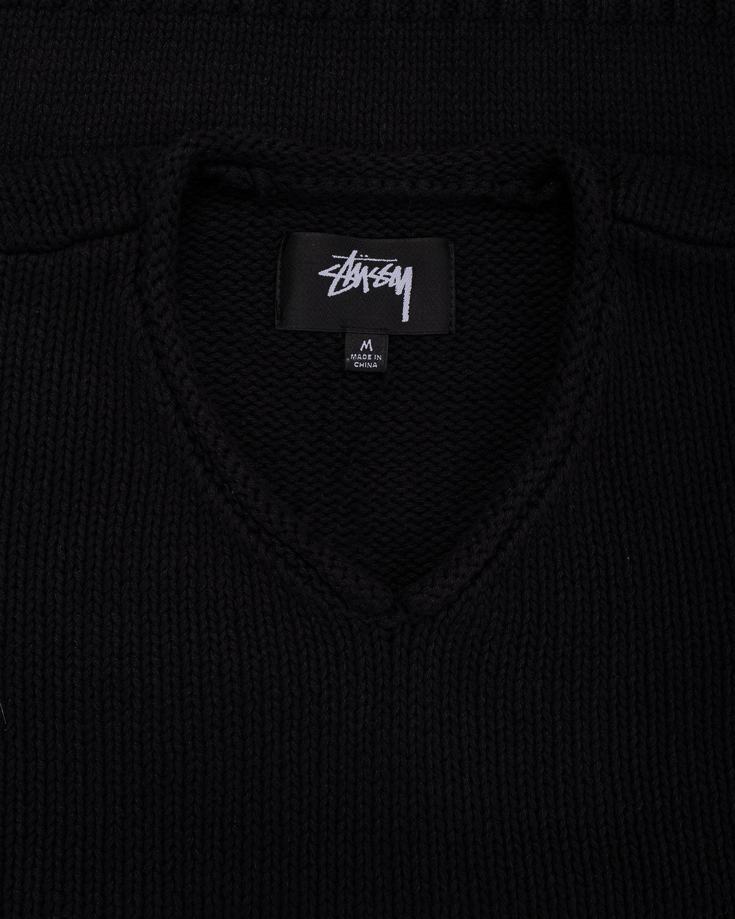 lost & found Stussy Stüssy Roll V Neck Sweater Black