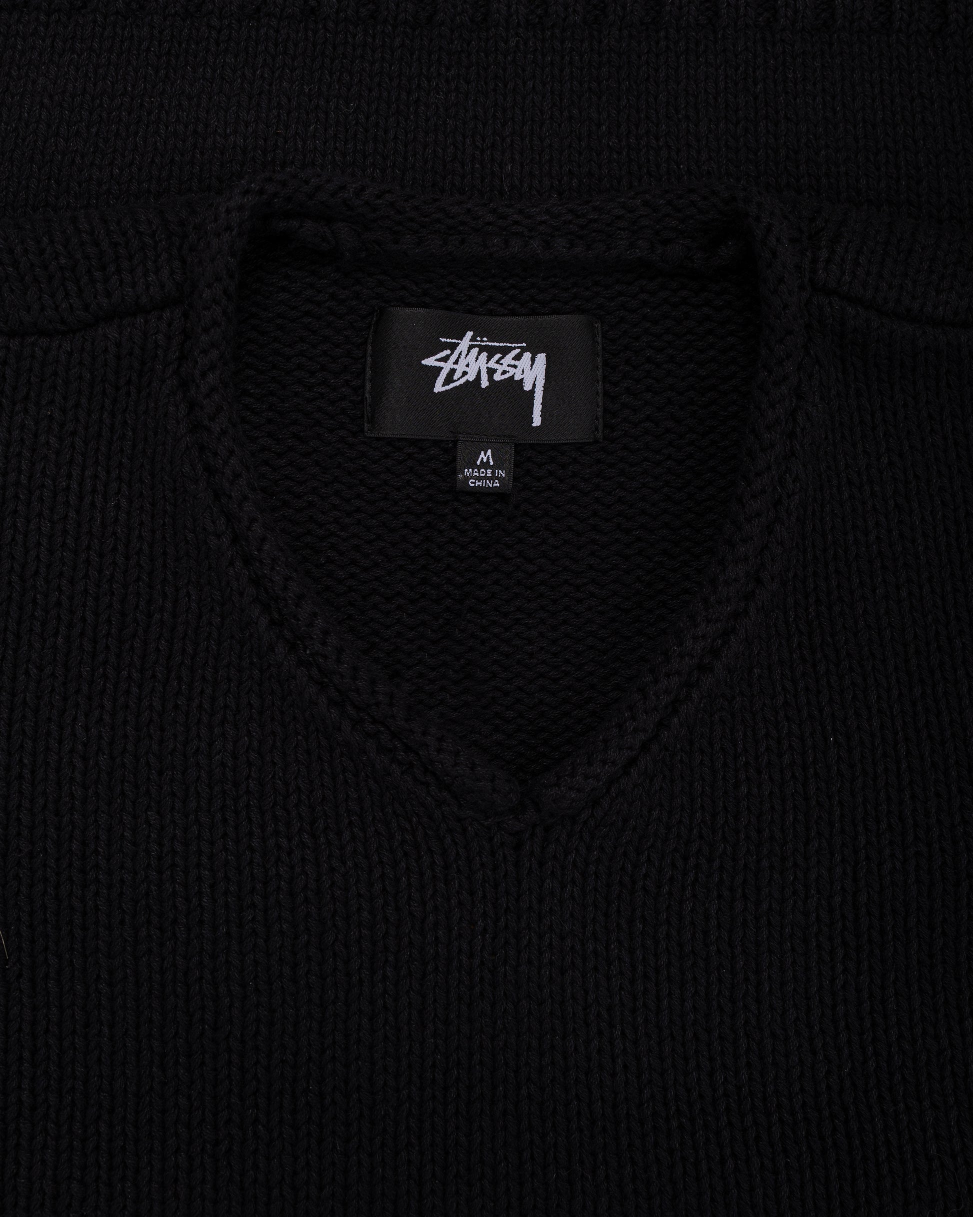 lost & found Stussy Stüssy Roll V Neck Sweater Black