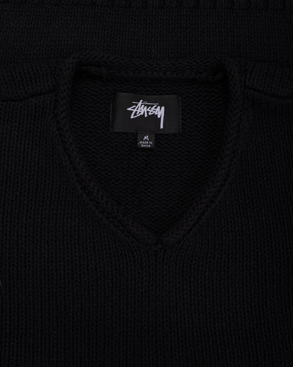 lost & found Stussy Stüssy Roll V Neck Sweater Black