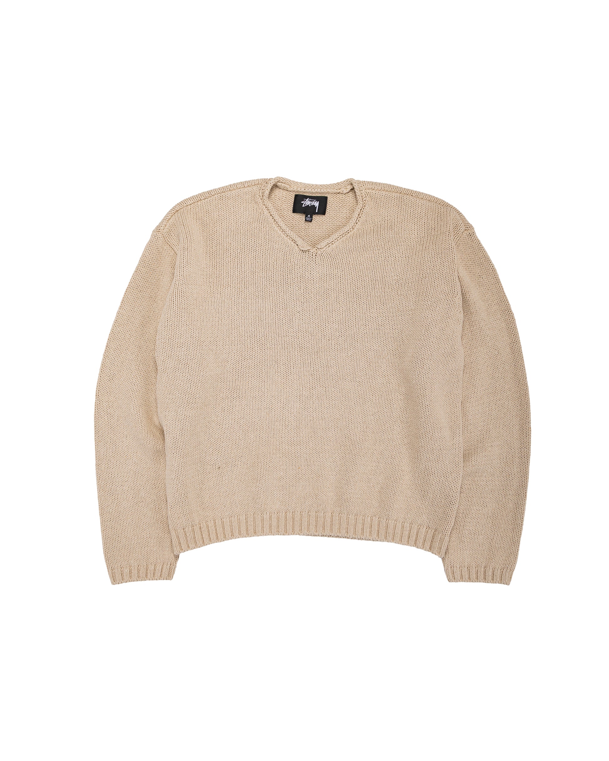 lost & found Stussy Stüssy Roll V Neck Sweater Oatmeal