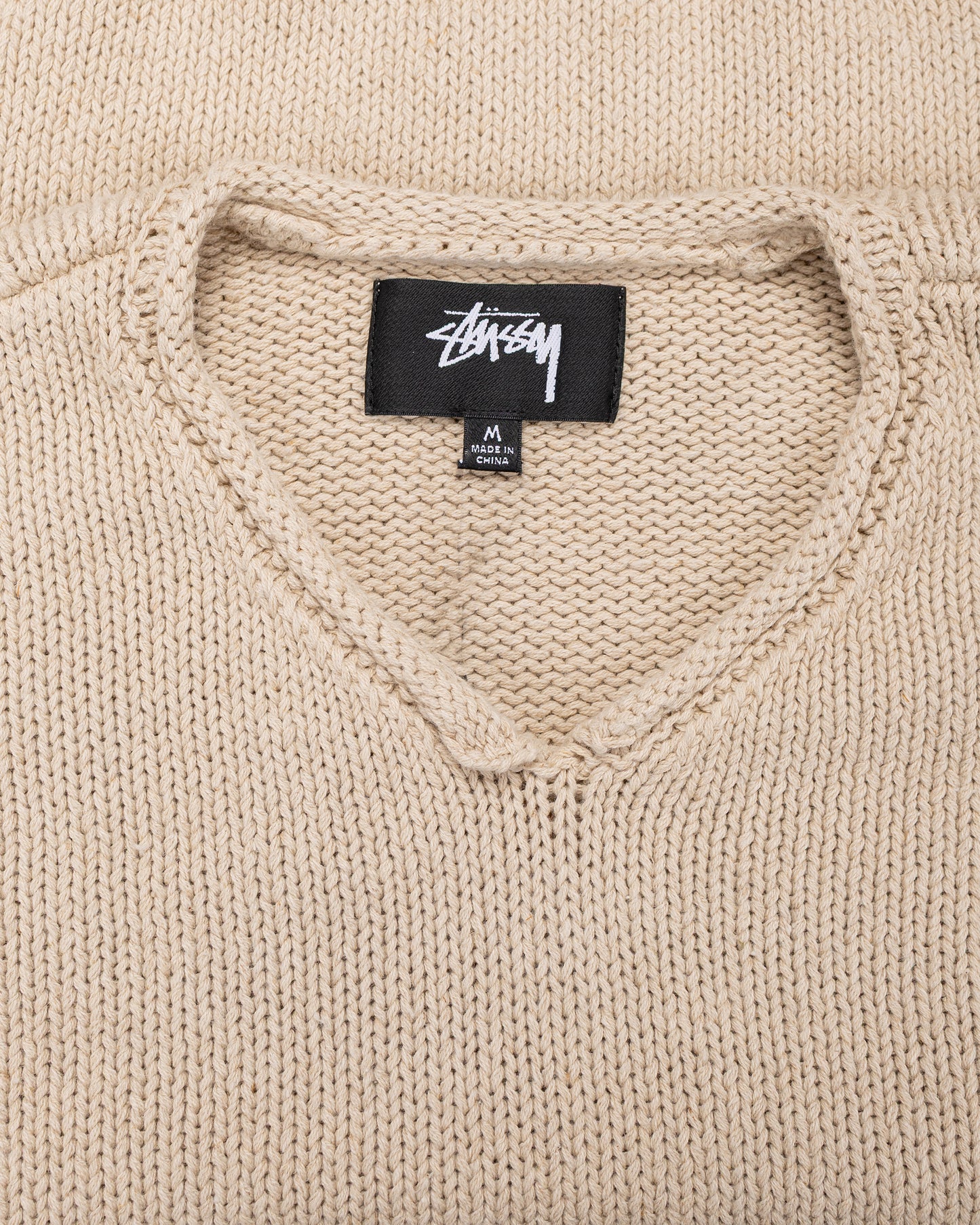 lost & found Stussy Stüssy Roll V Neck Sweater Oatmeal