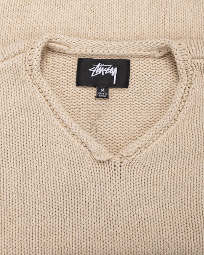 lost & found Stussy Stüssy Roll V Neck Sweater Oatmeal