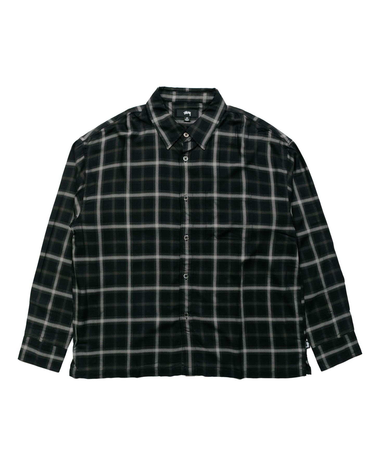 lost & found Stussy Stüssy Shadow Plaid Rayon Shirt Black