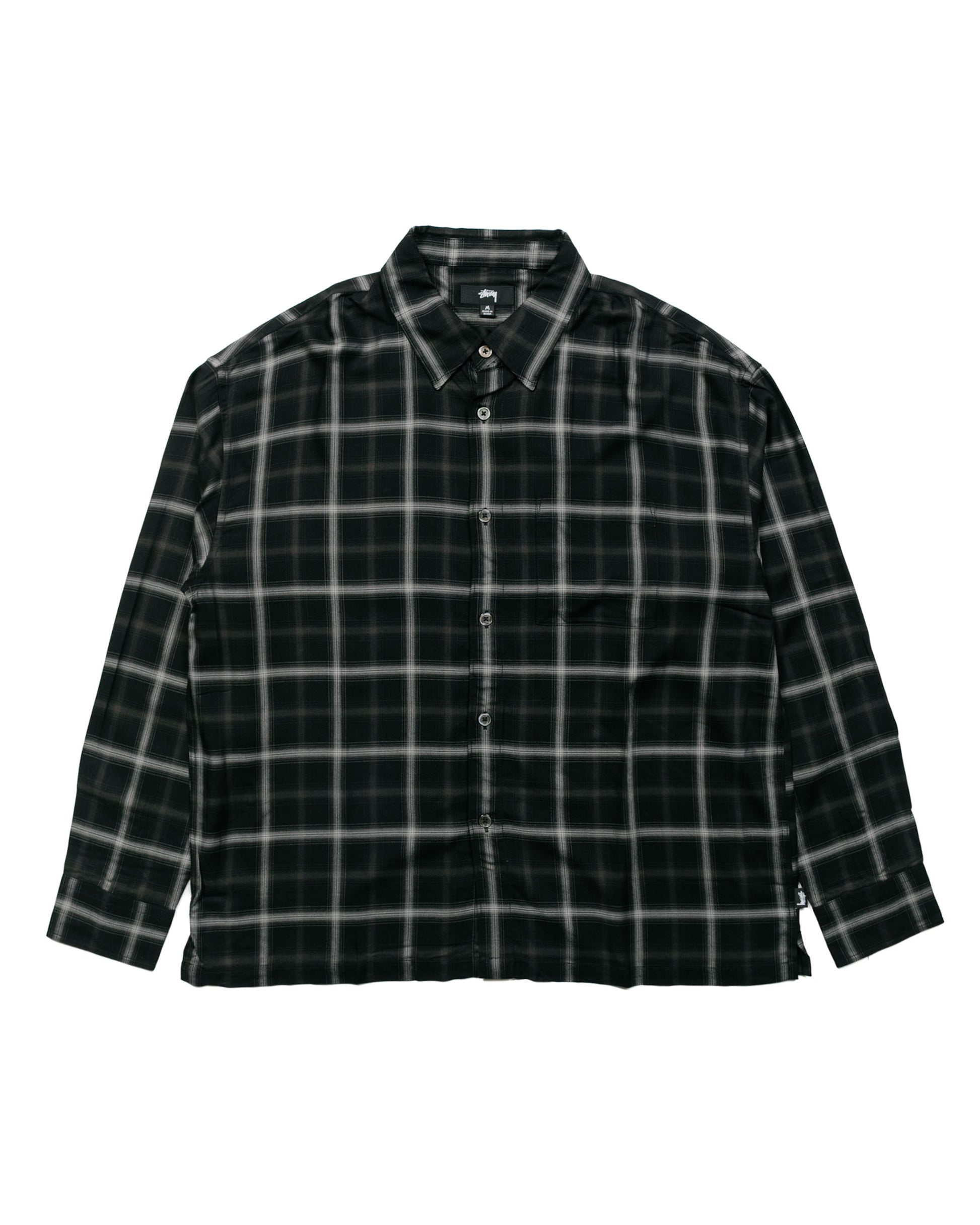 lost & found Stussy Stüssy Shadow Plaid Rayon Shirt Black