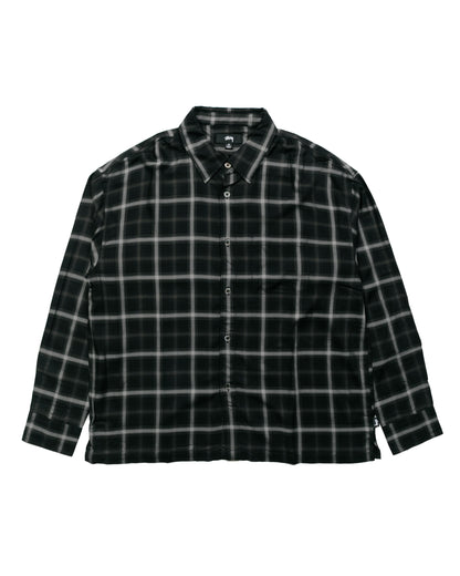 lost & found Stussy Stüssy Shadow Plaid Rayon Shirt Black