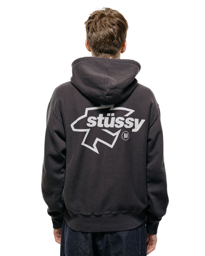 lost & found Stussy Stüssy Surf Size Garment Dyed Zip Hoodie Faded Black