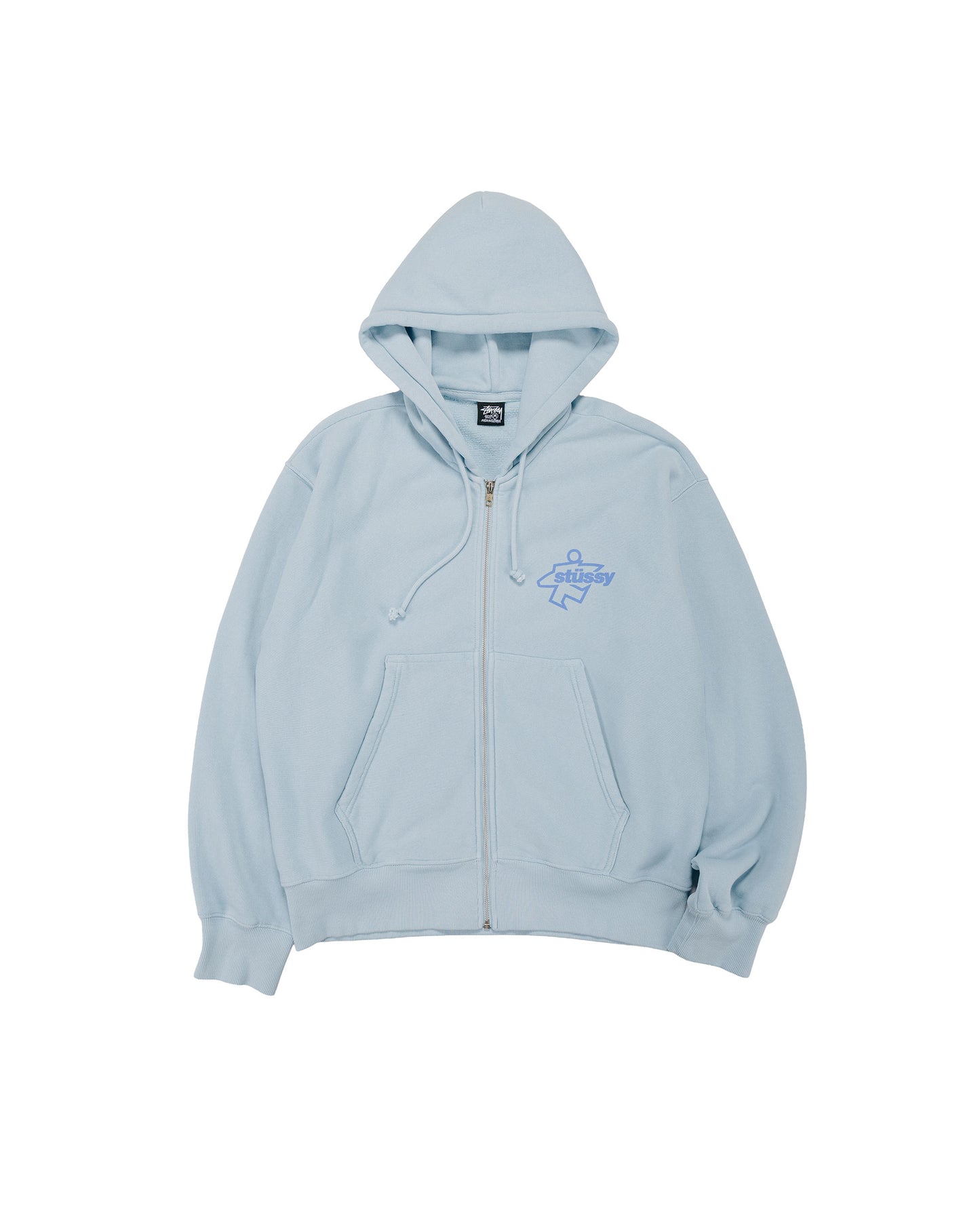 lost & found Stussy Stüssy Surf Size Garment Dyed Zip Hoodie Sky Blue
