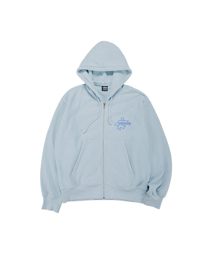 lost & found Stussy Stüssy Surf Size Garment Dyed Zip Hoodie Sky Blue