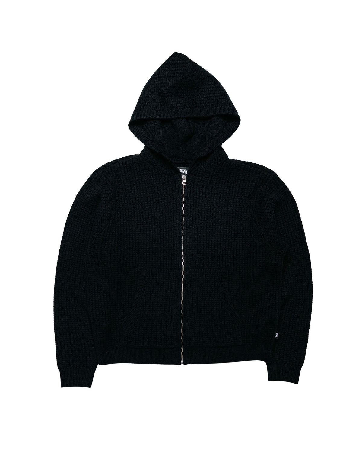 Stüssy Waffle Cashmere Zip Hood Black