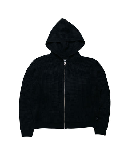 Stüssy Waffle Cashmere Zip Hood Black