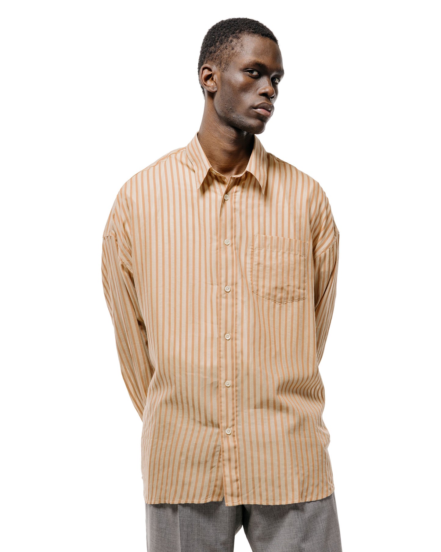 lost & found Sunflower Sunflower Stable Shirt 170 Brown Stripe