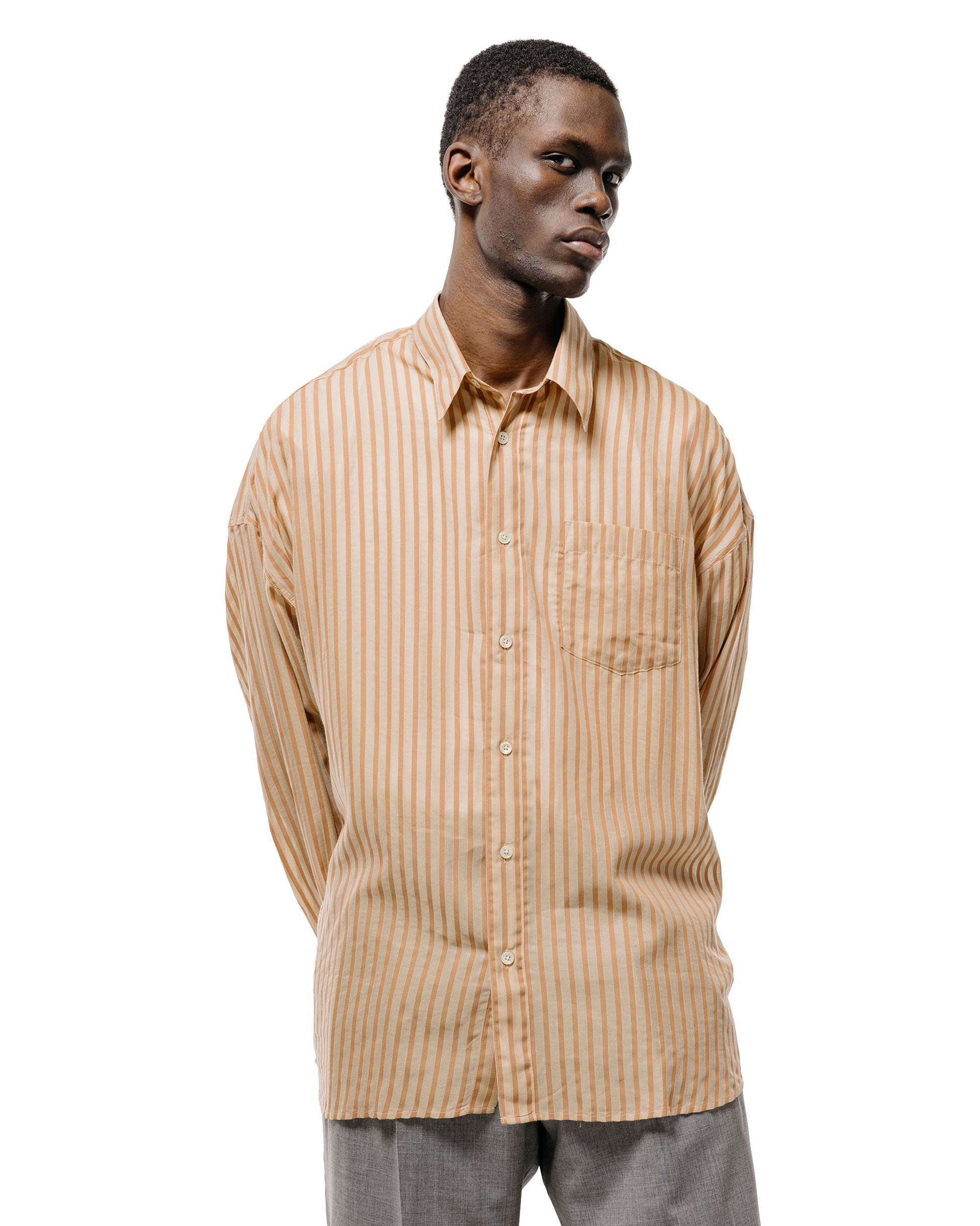 lost & found Sunflower Sunflower Stable Shirt 170 Brown Stripe