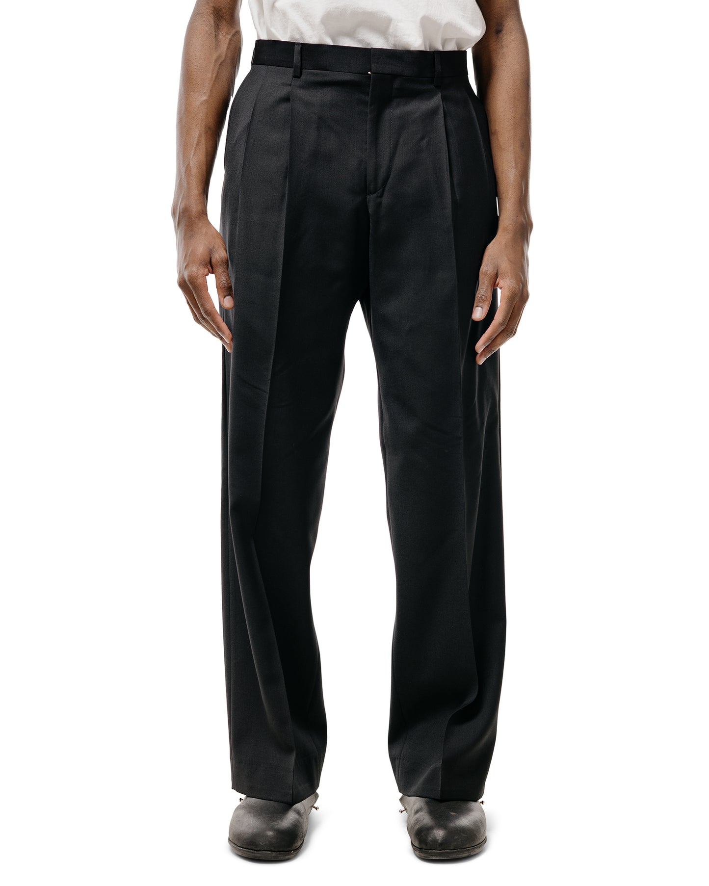 lost & found Sunflower Sunflower Wide Pleated Trouser Tropical Wool 999 Black