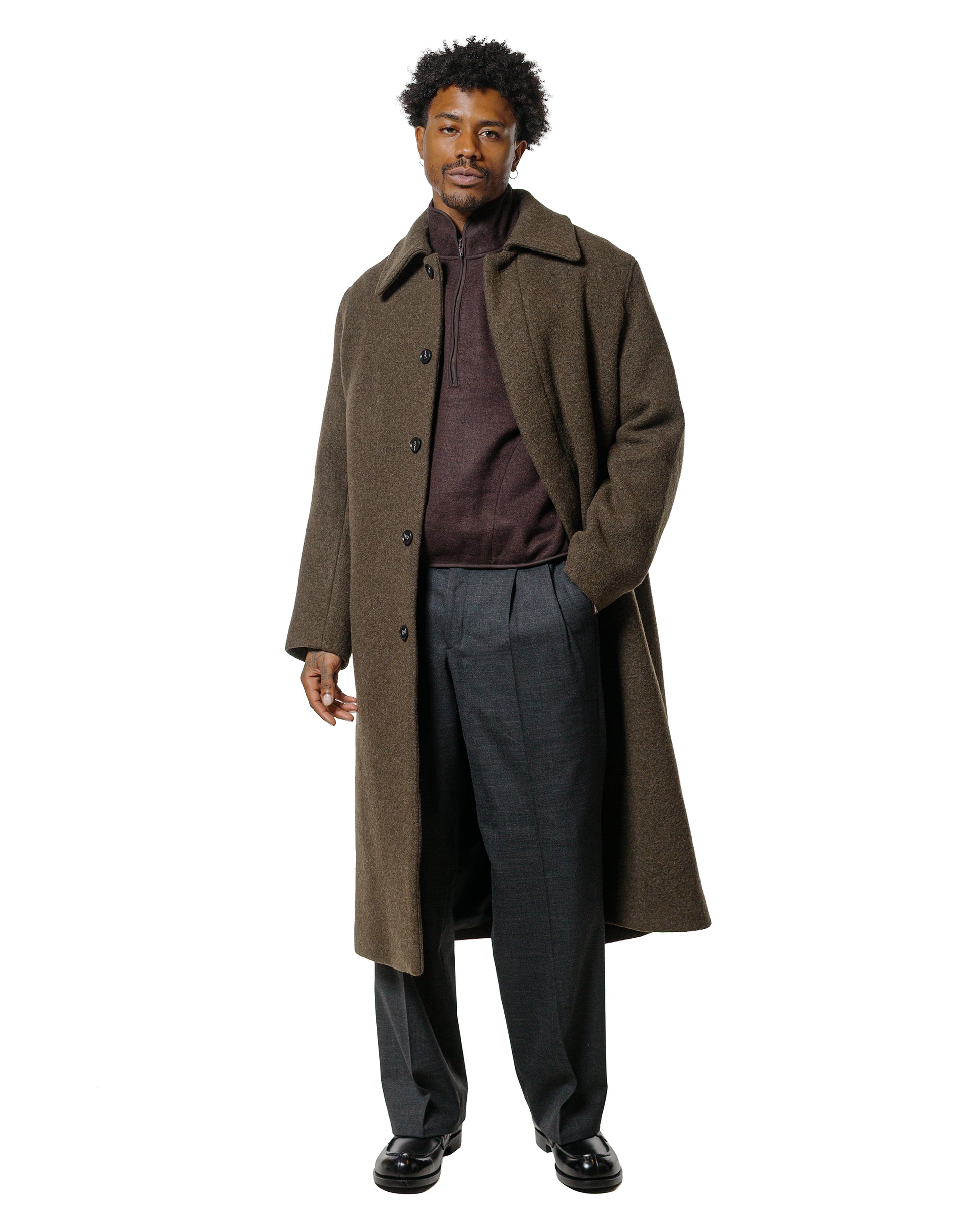lost & found Sunflower Sunflower Wool Half Zip Brown