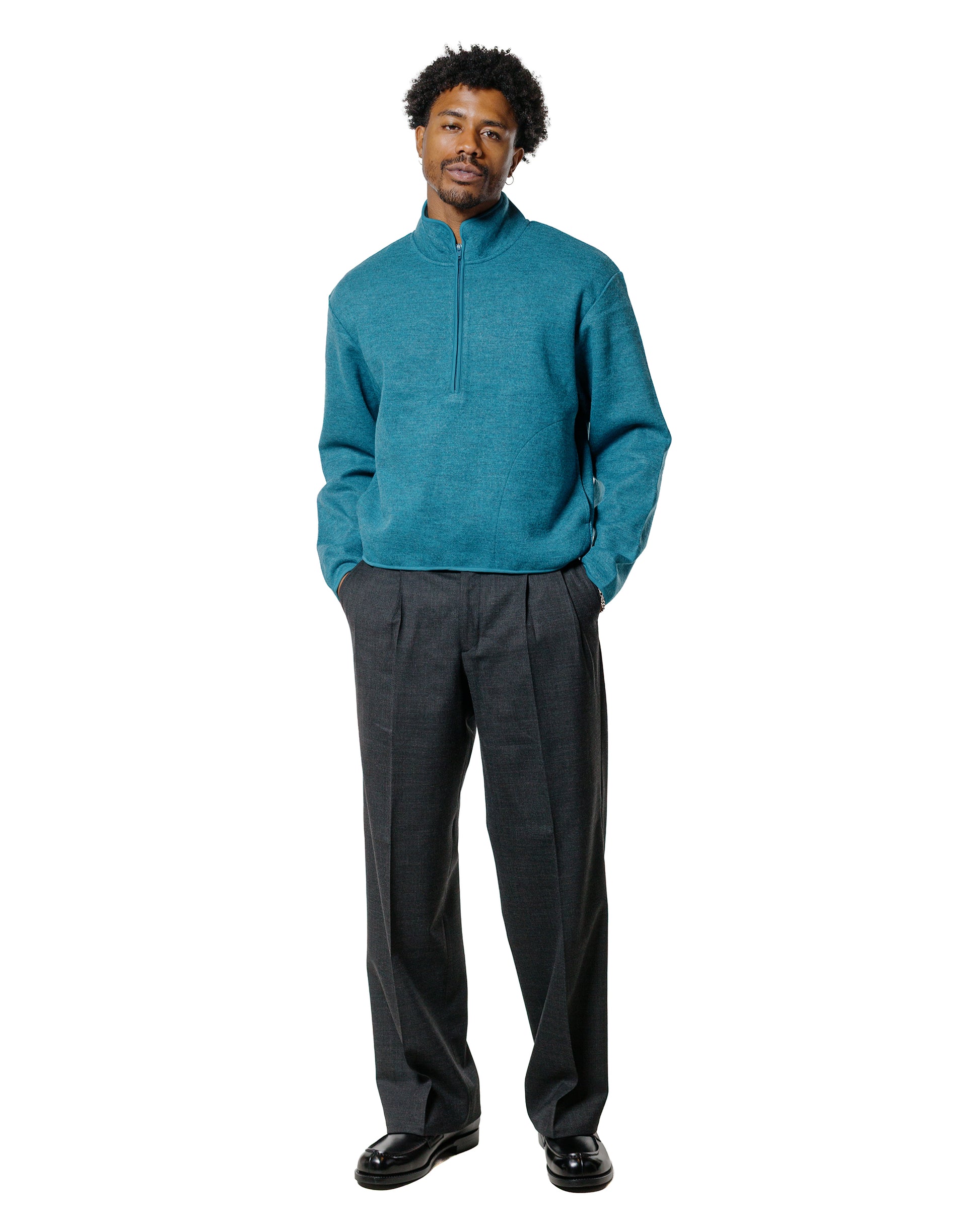lost & found Sunflower Sunflower Wool Half Zip Ice Blue