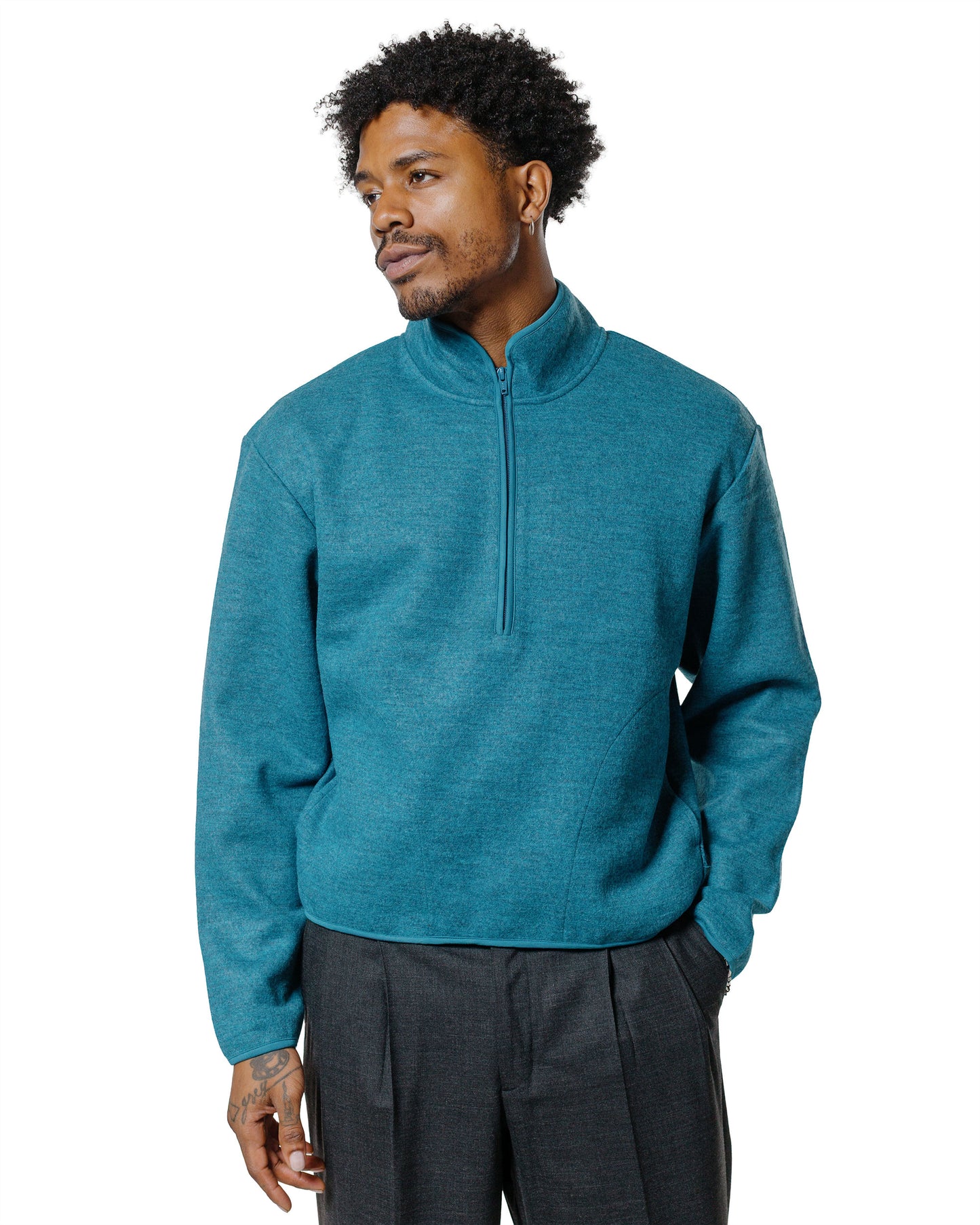 lost & found Sunflower Sunflower Wool Half Zip Ice Blue