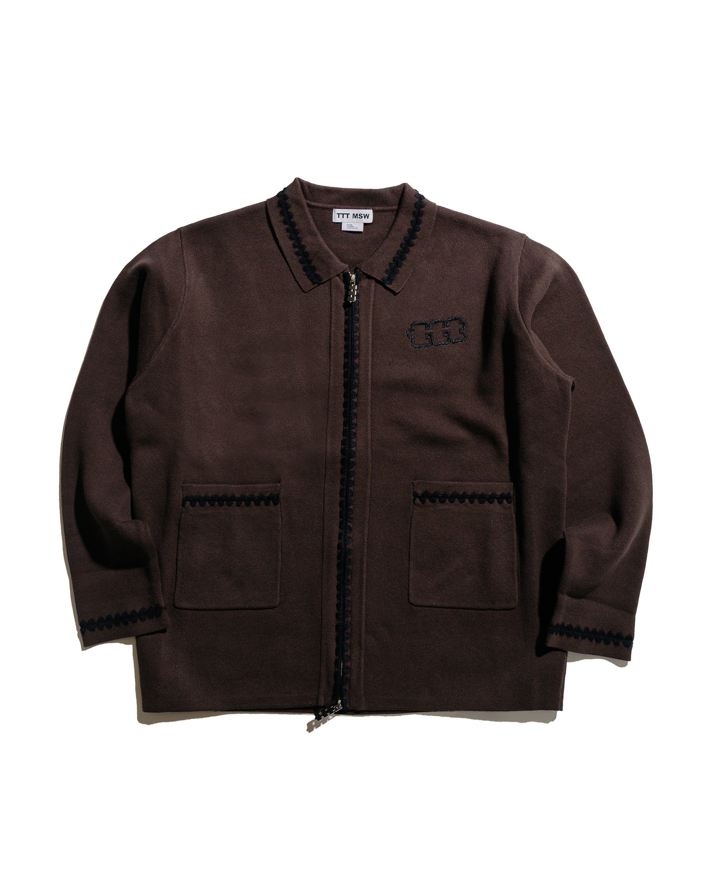 lost & found TTT MSW TTT MSW Knit Polo Cardigan Brown