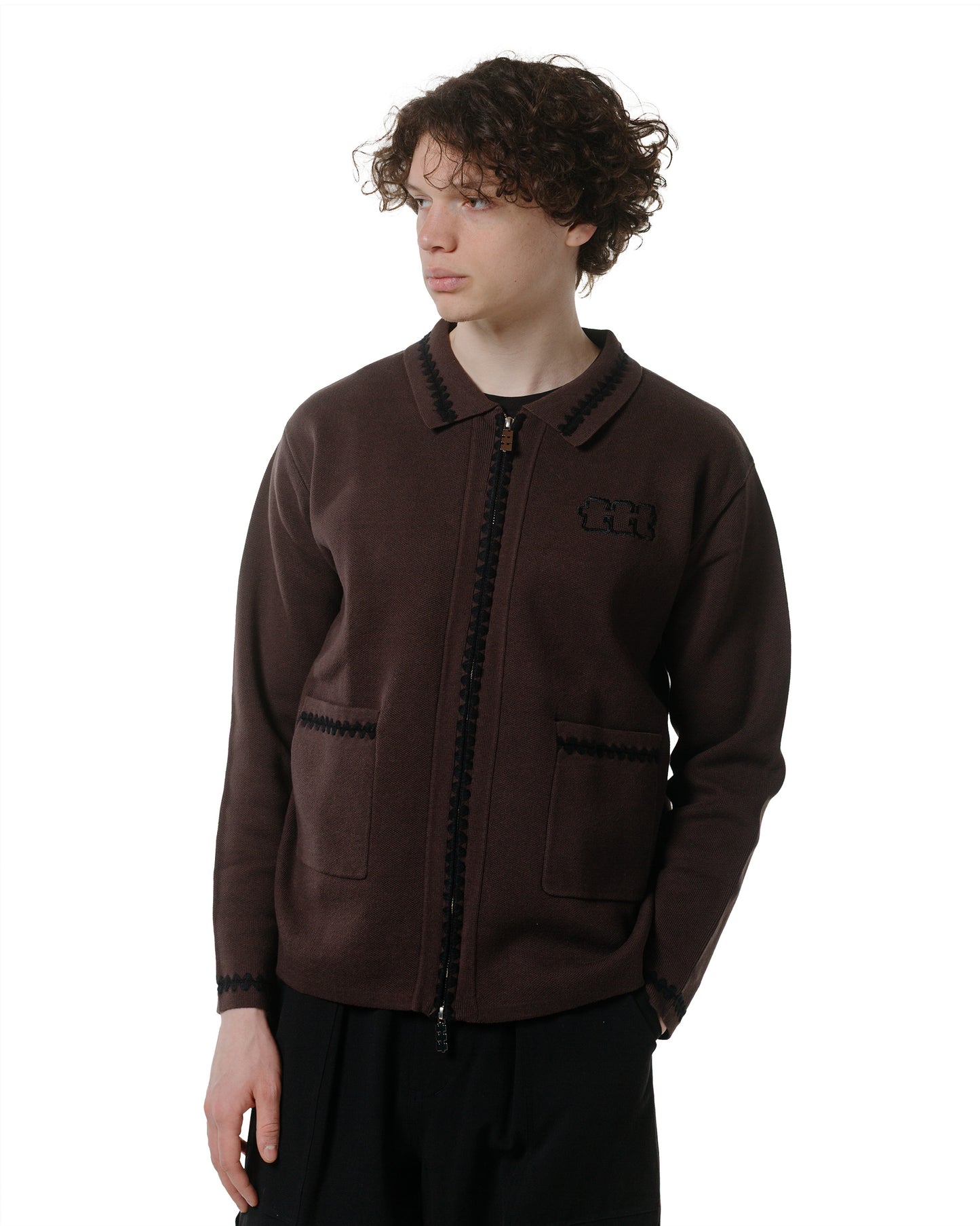 lost & found TTT MSW TTT MSW Knit Polo Cardigan Brown