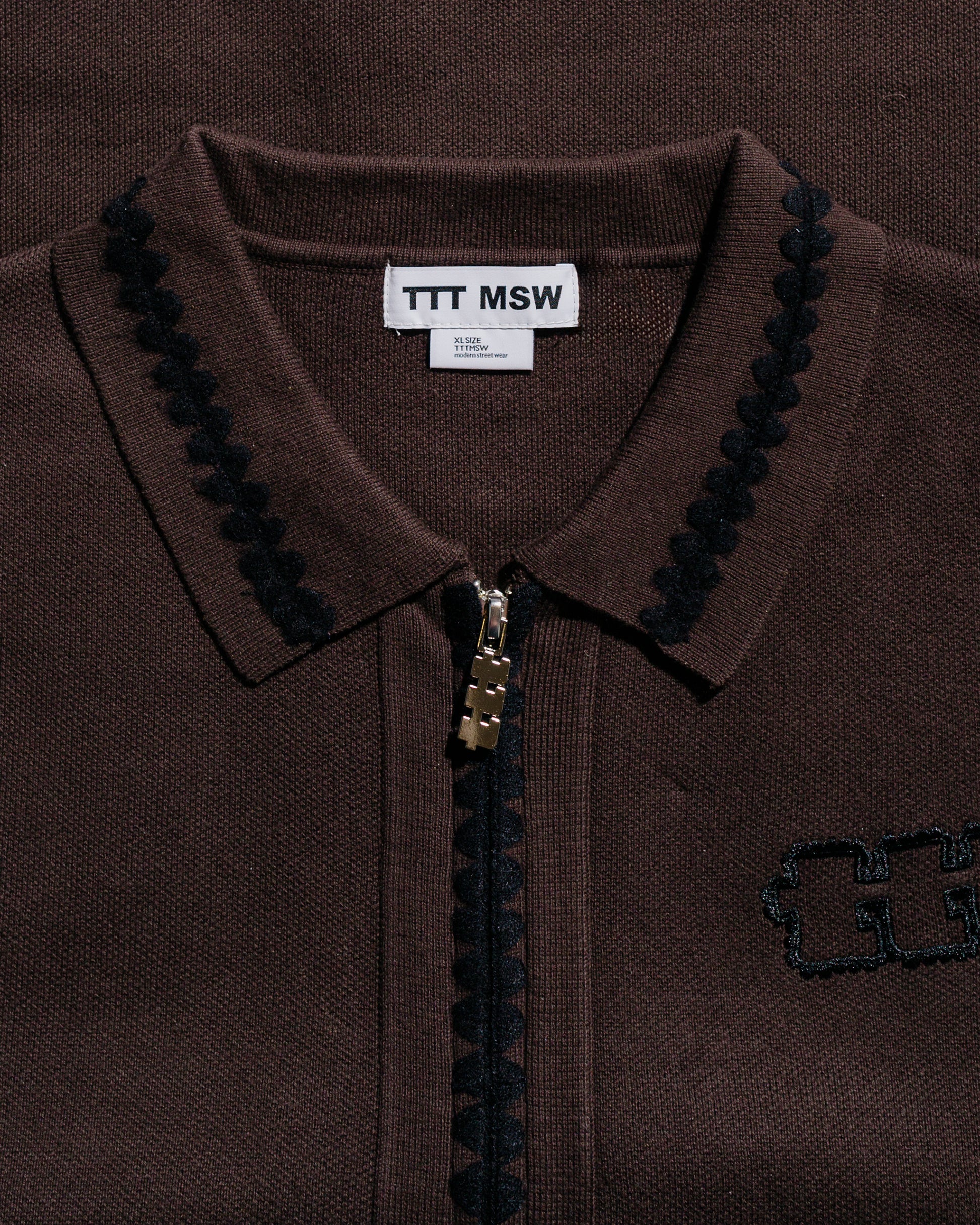 lost & found TTT MSW TTT MSW Knit Polo Cardigan Brown