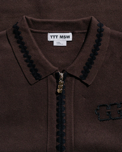 lost & found TTT MSW TTT MSW Knit Polo Cardigan Brown