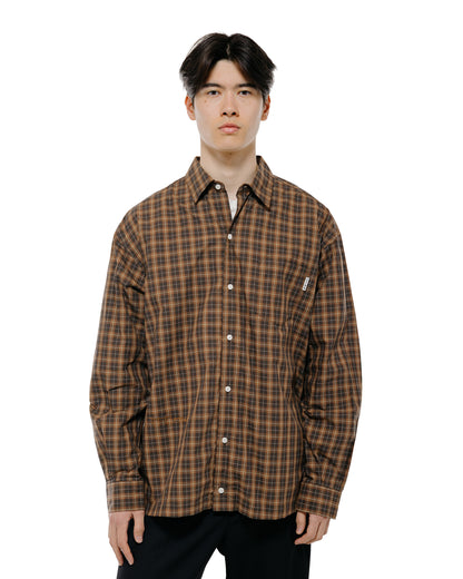 TTT MSW Regular Collar Shirt Brown Check