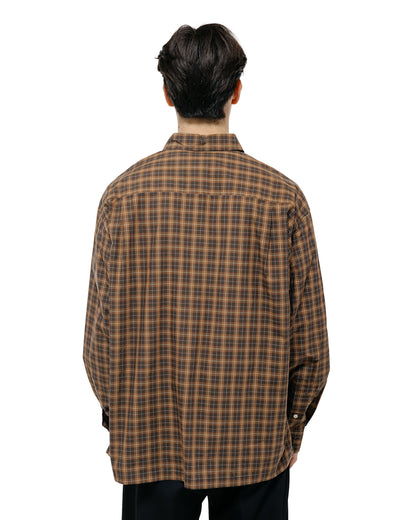 TTT MSW Regular Collar Shirt Brown Check