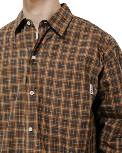 TTT MSW Regular Collar Shirt Brown Check