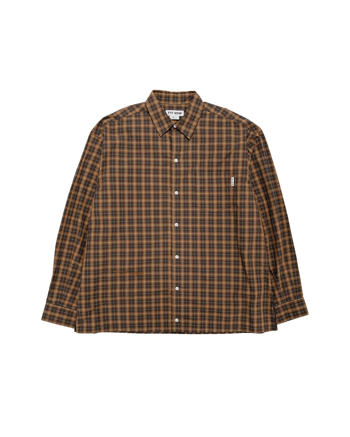 TTT MSW Regular Collar Shirt Brown Check