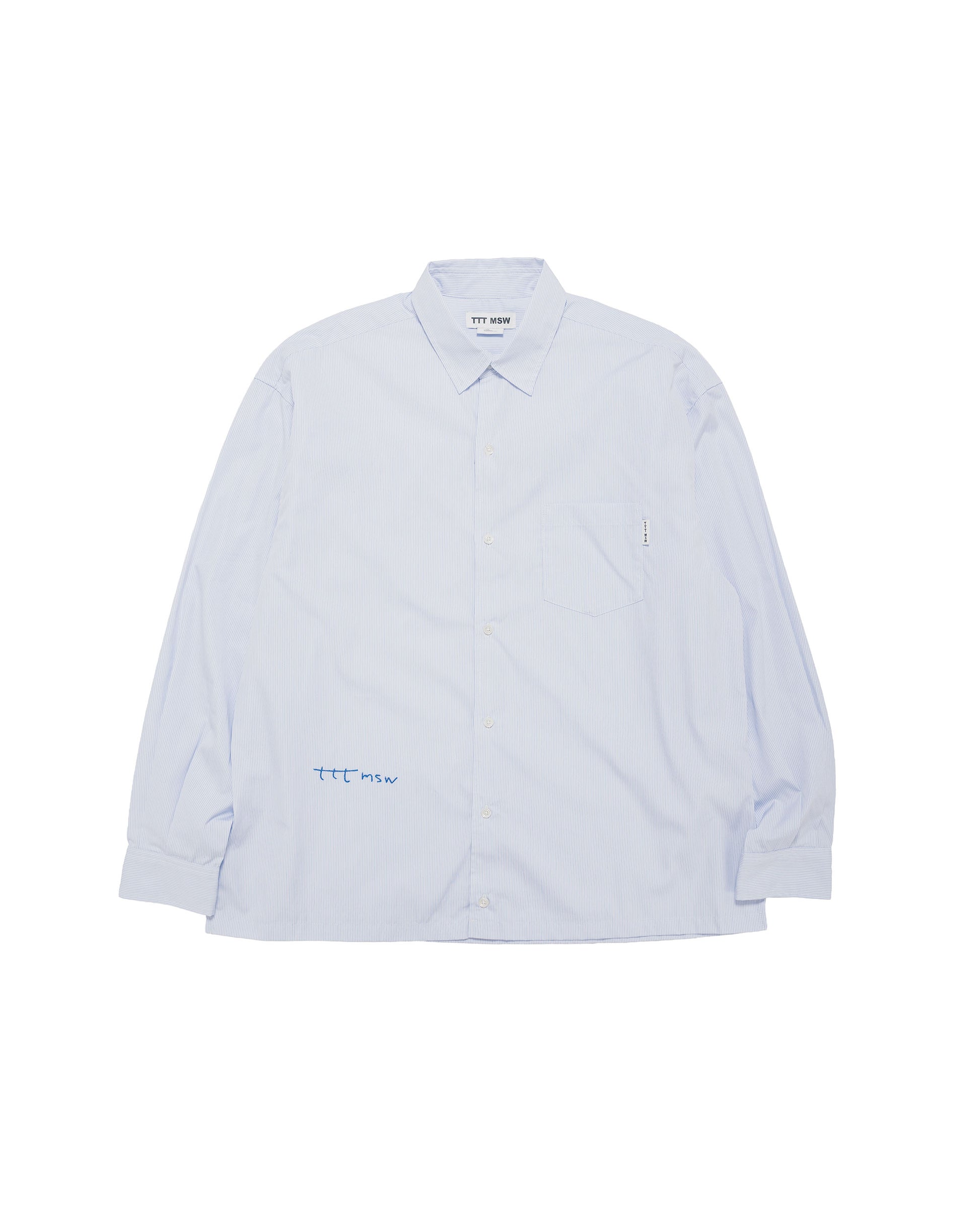 TTT MSW Regular Collar Shirt White Stripe