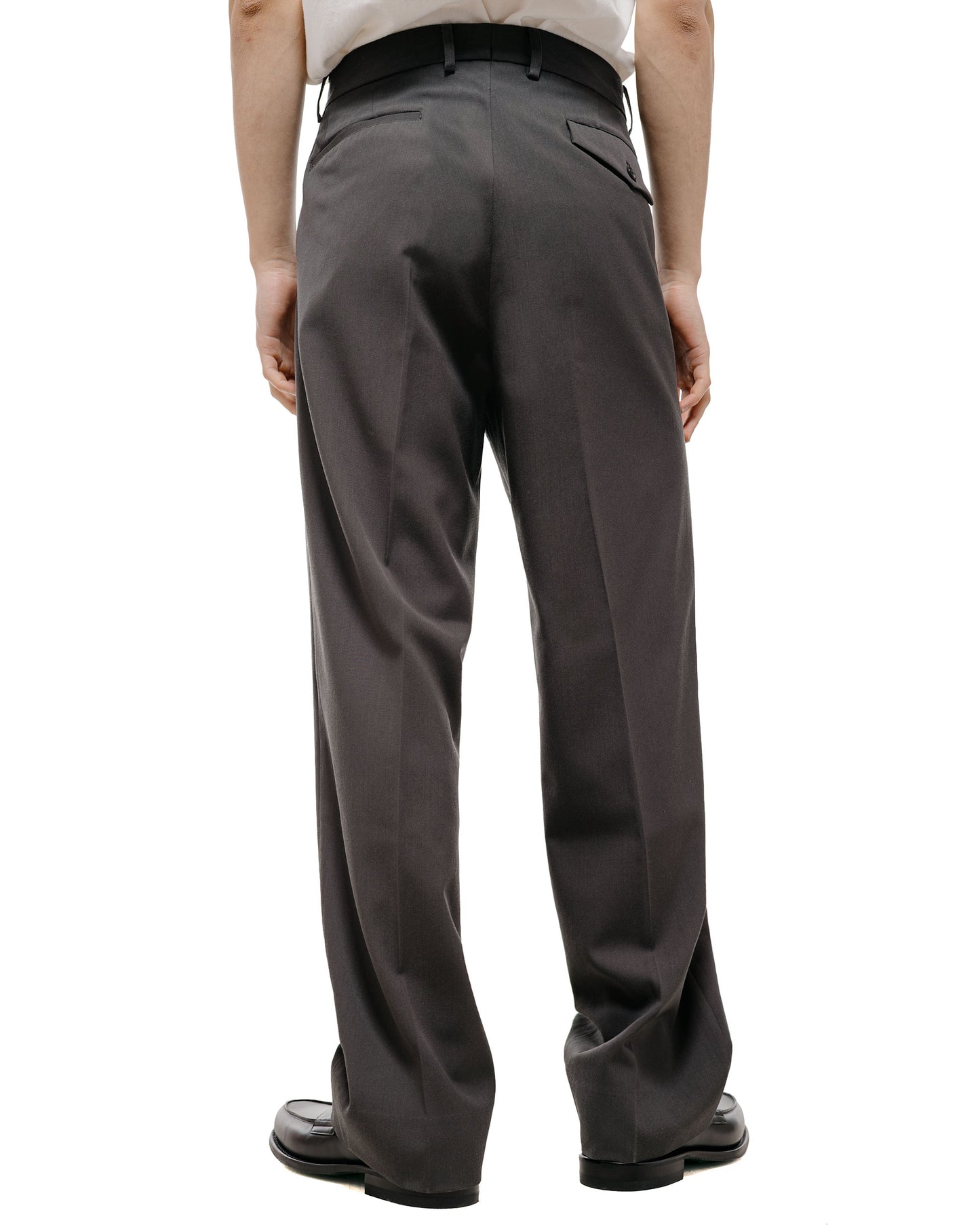 TTT MSW Wool Straight Slacks Charcoal Grey