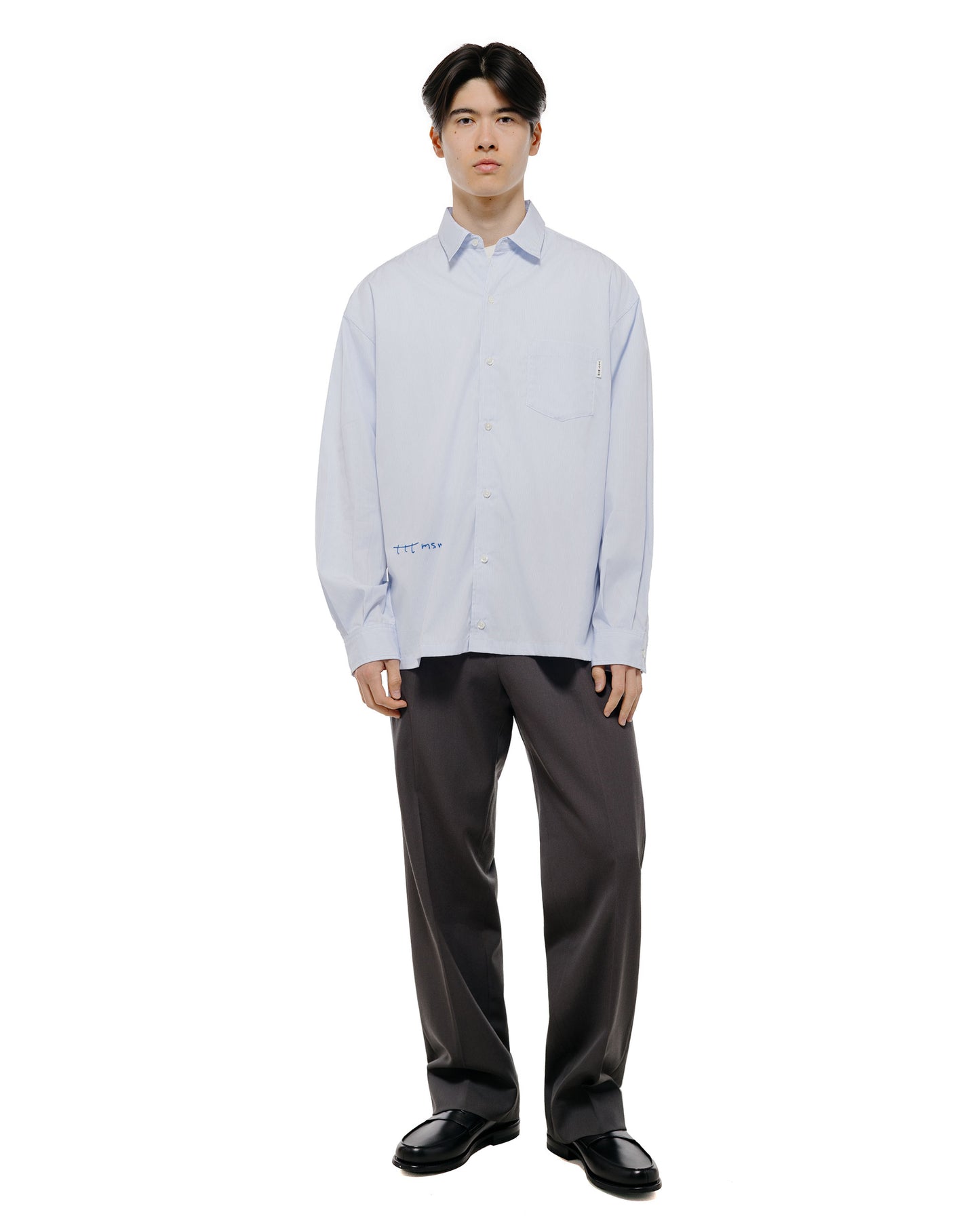 TTT MSW Wool Straight Slacks Charcoal Grey