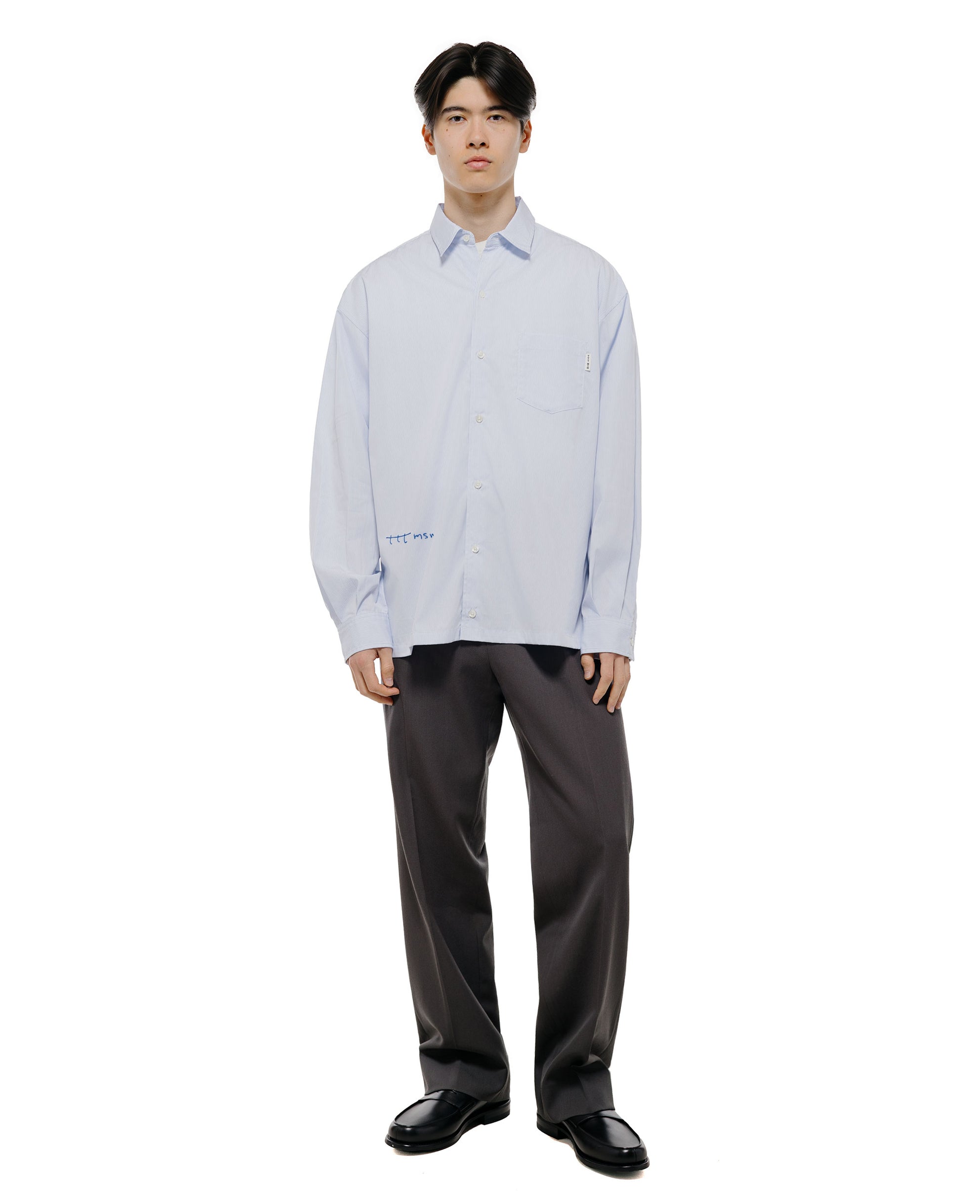 TTT MSW Wool Straight Slacks Charcoal Grey