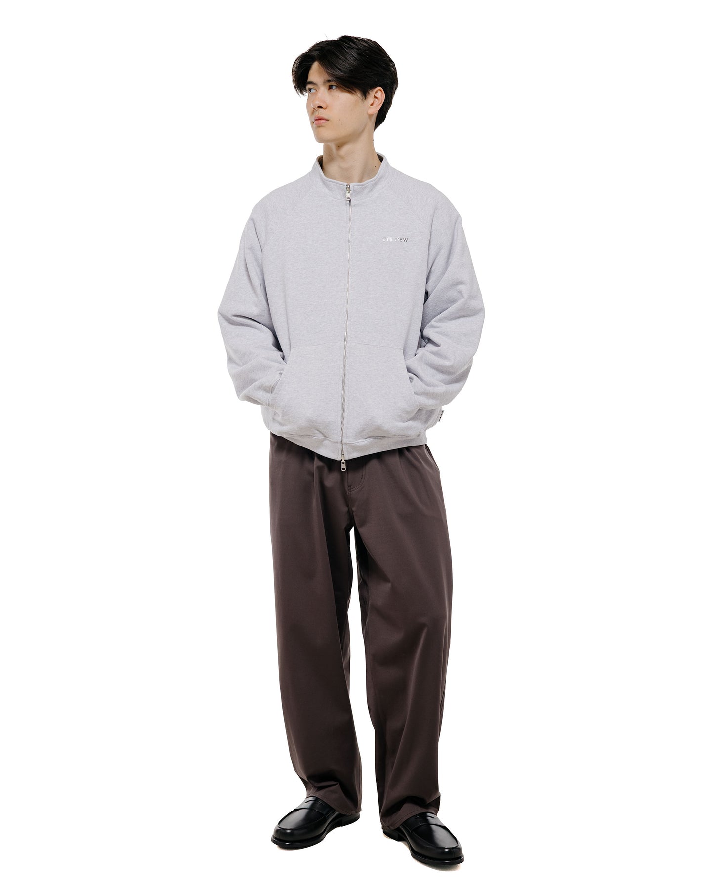 TTT MSW Zip Up Crew Neck Sweat Ash