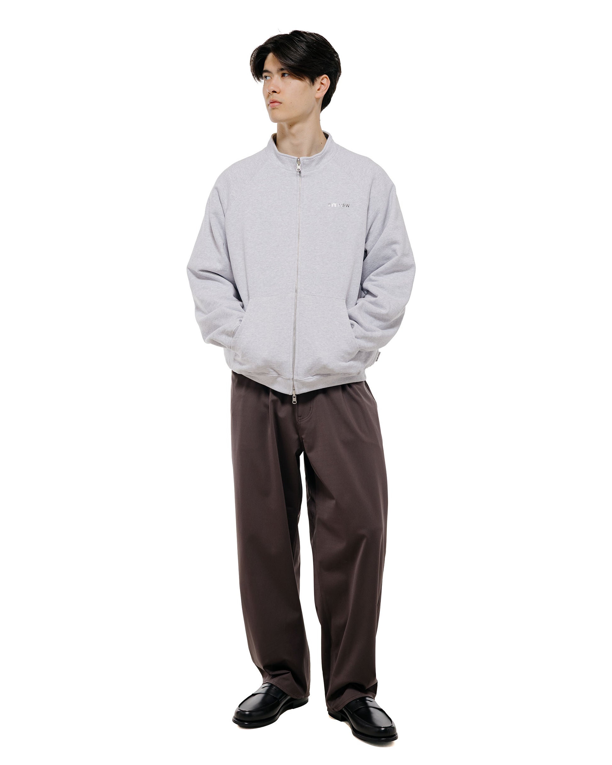 TTT MSW Zip Up Crew Neck Sweat Ash